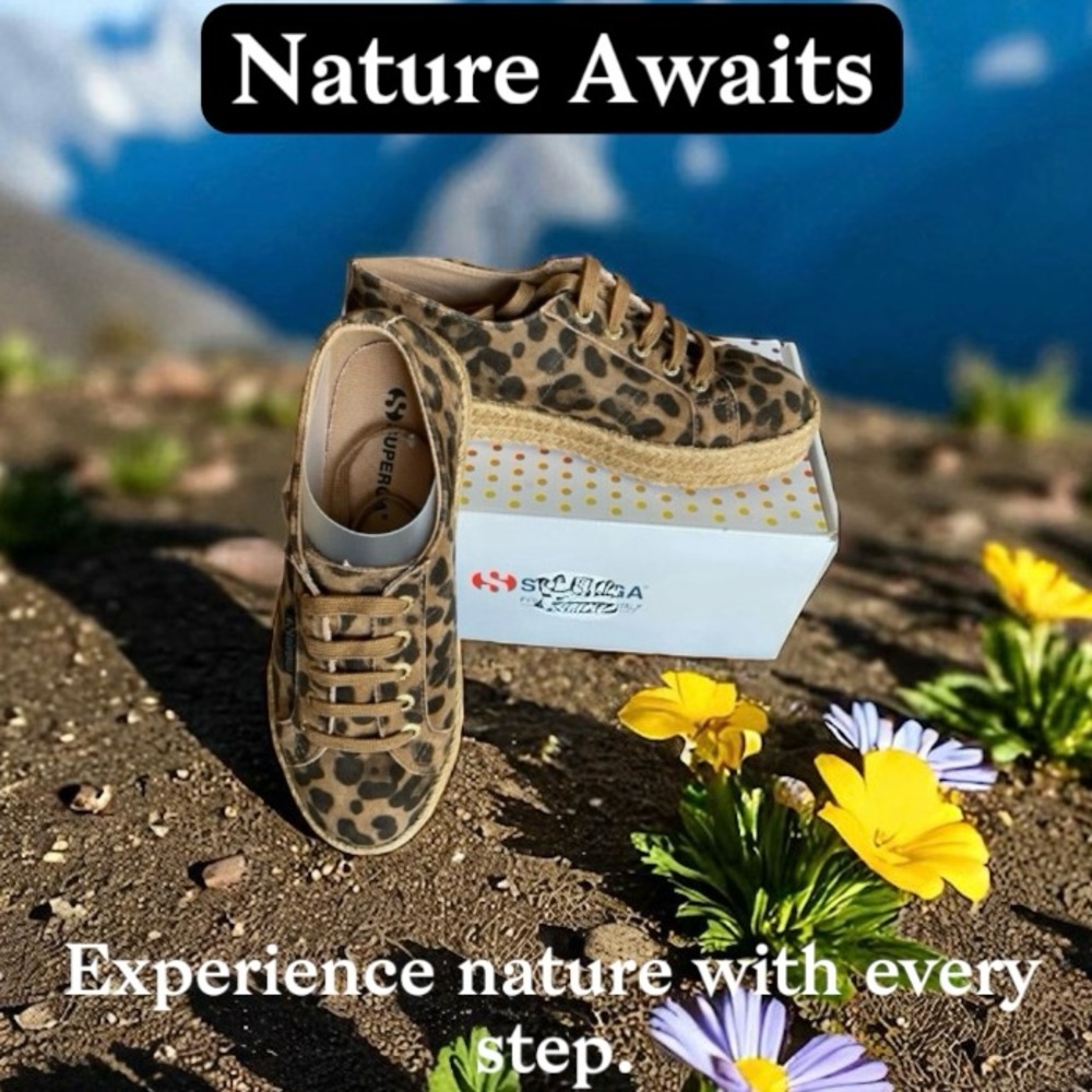 SUPERGA PLATFORM LEOPARD ESPADRILLE FLATFORM SNEAKER SIZE EU 37 / US 6.5 - Picture 15 of 16